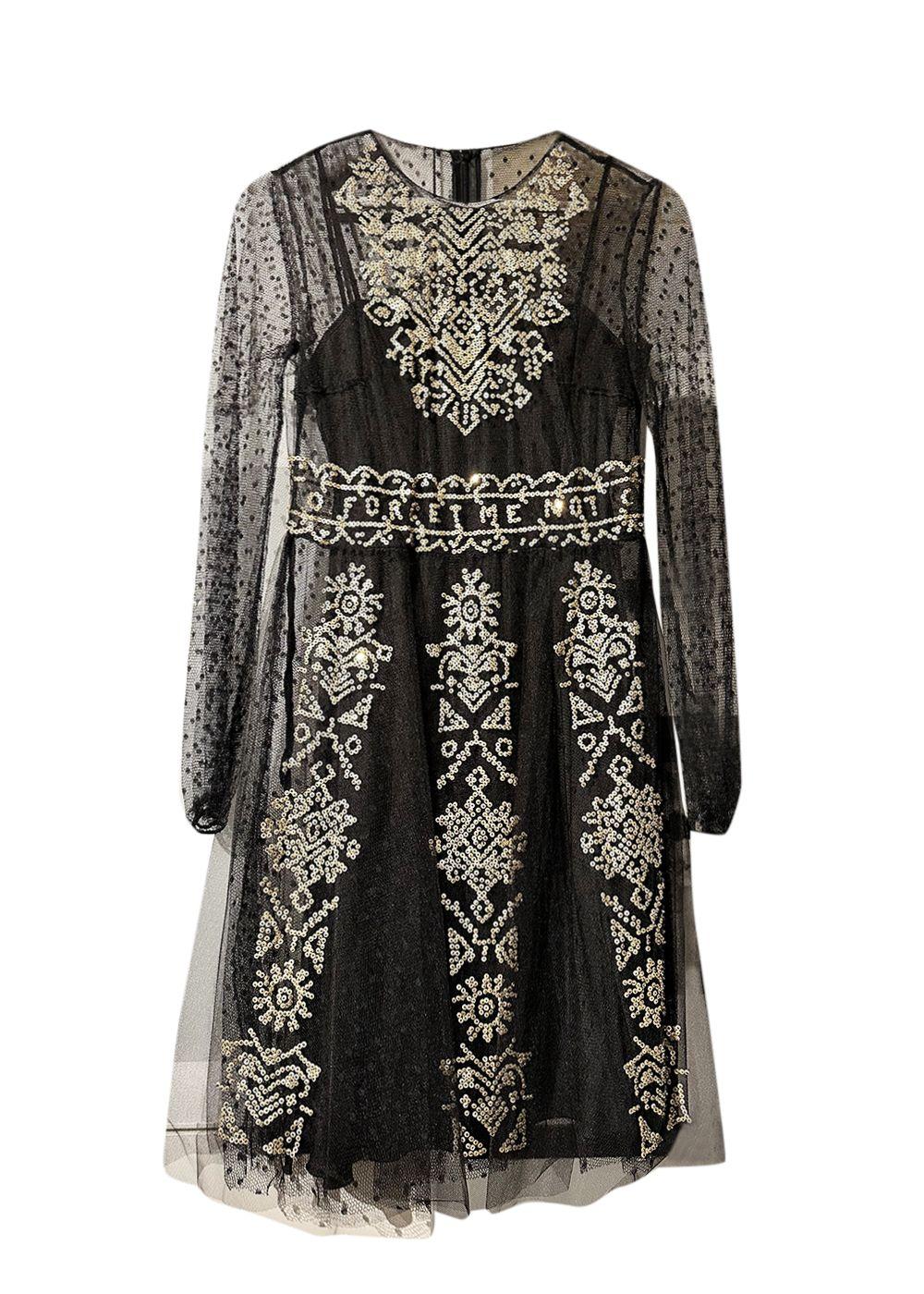 Red Valentino Black Sequin Embellished Mini Dress