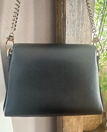 Gucci Black Leather Interlocking  Crossbody Bag