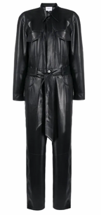 Ashton Black Faux Leather Jumpsuit