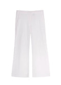 Theory White Linen Blend Cropped Trouser