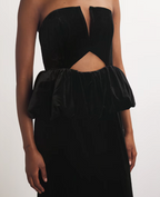 Self-Portrait Velvet Peplum Maxi Dress