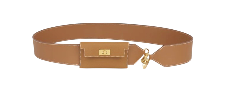 Hermes Gold Kelly Pocket Strap with Gold Hardware