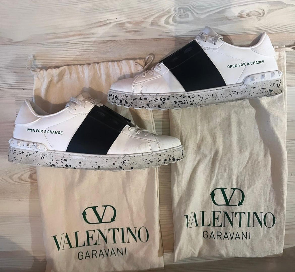 Open For A Change White Leather Sneakers