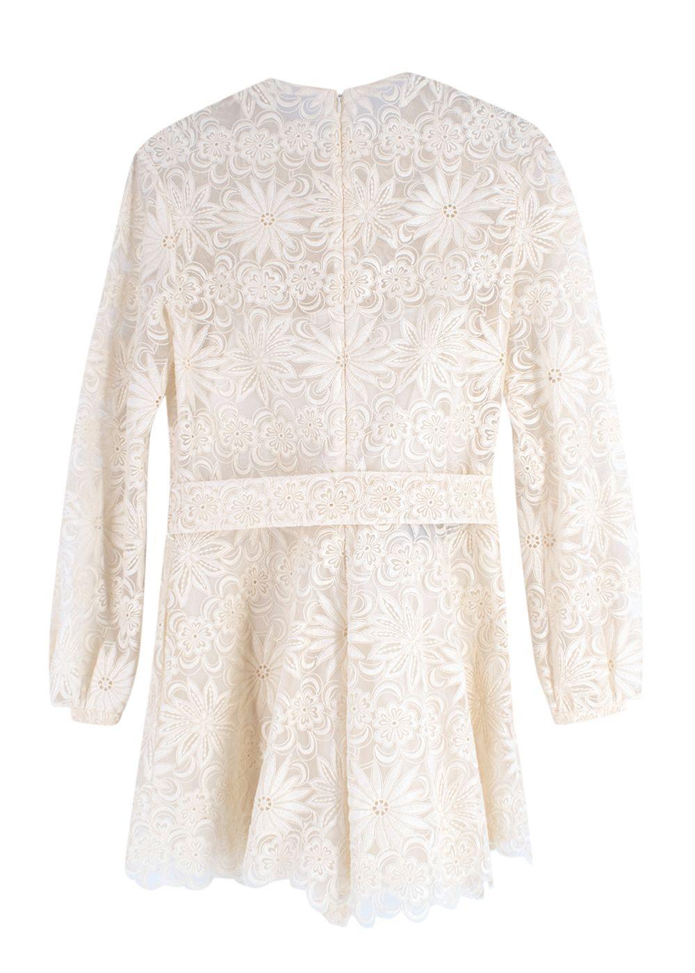 Ivory Floral Embroidered Playsuit