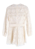 Ivory Floral Embroidered Playsuit