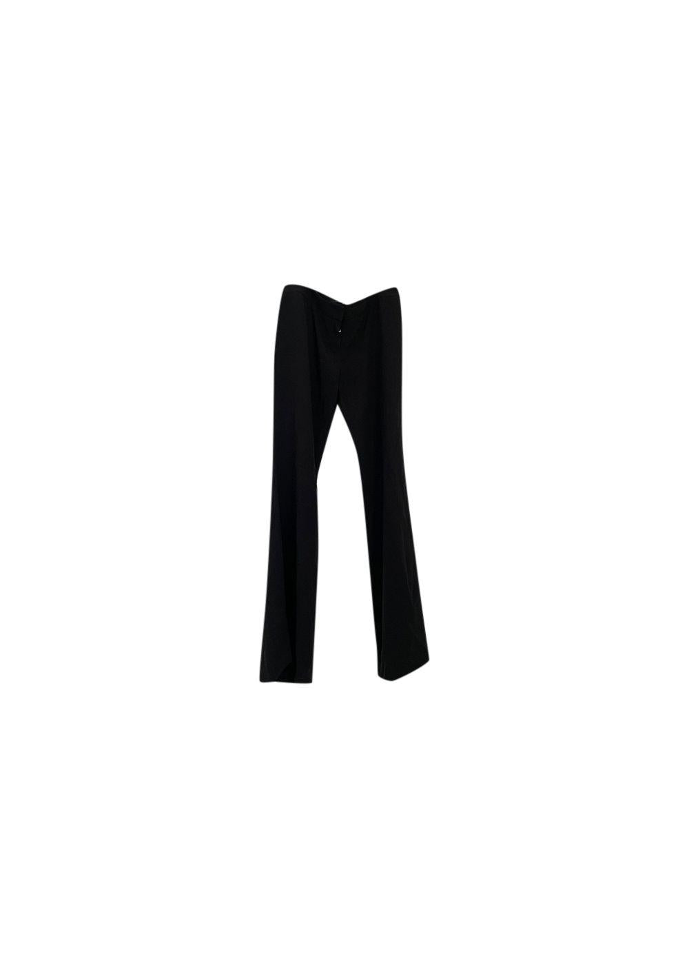 Black Crepe Wide Leg Trousers