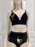Cadolle Paris Couture Silk Velvet Divine Cats Set