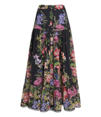 Charo Ruiz Ann Tiered Floral-print Voile Maxi Skirt
