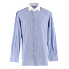 Emanuele Maffeis Blue Cotton Long Sleeve Tailored Shirt