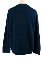 Hermes Navy Sweatshirt with Black Leather Detail