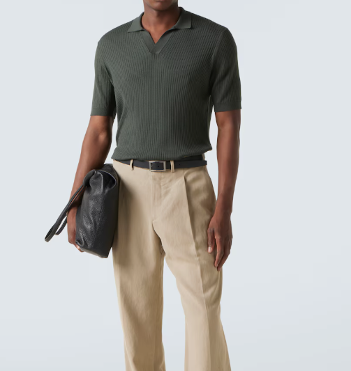Sunspel Ribbed-knit Silk and Cotton Polo Shirt