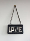 Les Petite Joueurs Black LOVE Plate Shoulder Bag