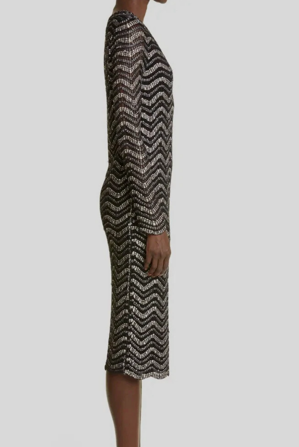 St. John Striped Midi Length Dress