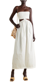 Christopher Esber White Ruched Cocoon Maxi Dress