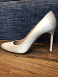 Ivory satin heeled pumps