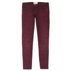 Current Elliott Burgundy Leopard Print Skinny Jeans