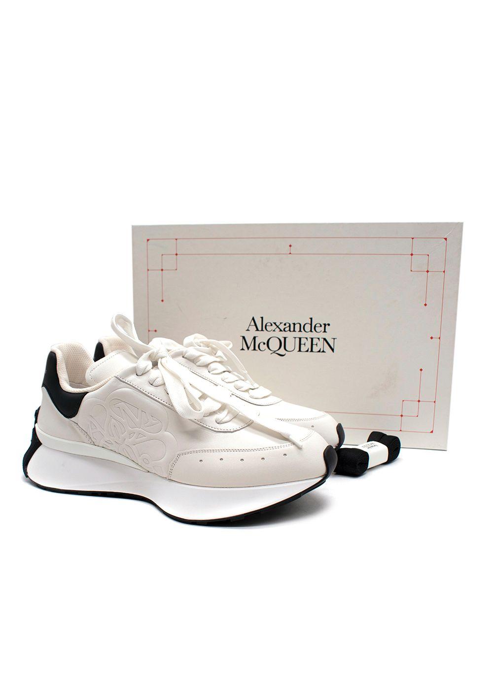Alexander McQueen White Sprint Runner Nappa Leather Trainers