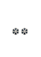 18ct white, diamond & sapphire stud earrings