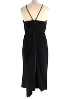 Roland Mouret Black Rope Strap Midi Dress