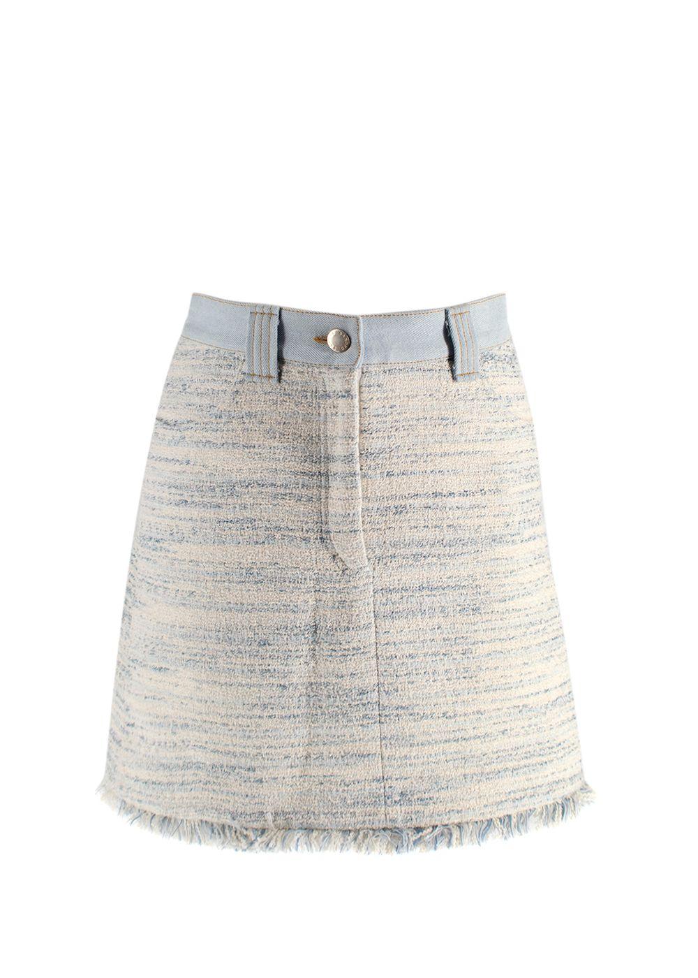 Sandro Blue Bertille Tweed Mini Skirt