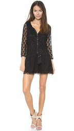 Misa/T-Bags Los Angeles Black Crochet Mini Dress