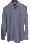 Tom Ford Navy And White Check Cotton Shirt