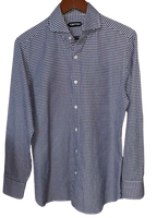 Tom Ford Navy And White Check Cotton Shirt