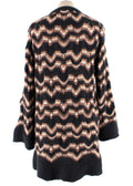 Missoni Grey and Pink Striped Longline Knitted Cardigan