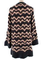 Missoni Grey and Pink Striped Longline Knitted Cardigan