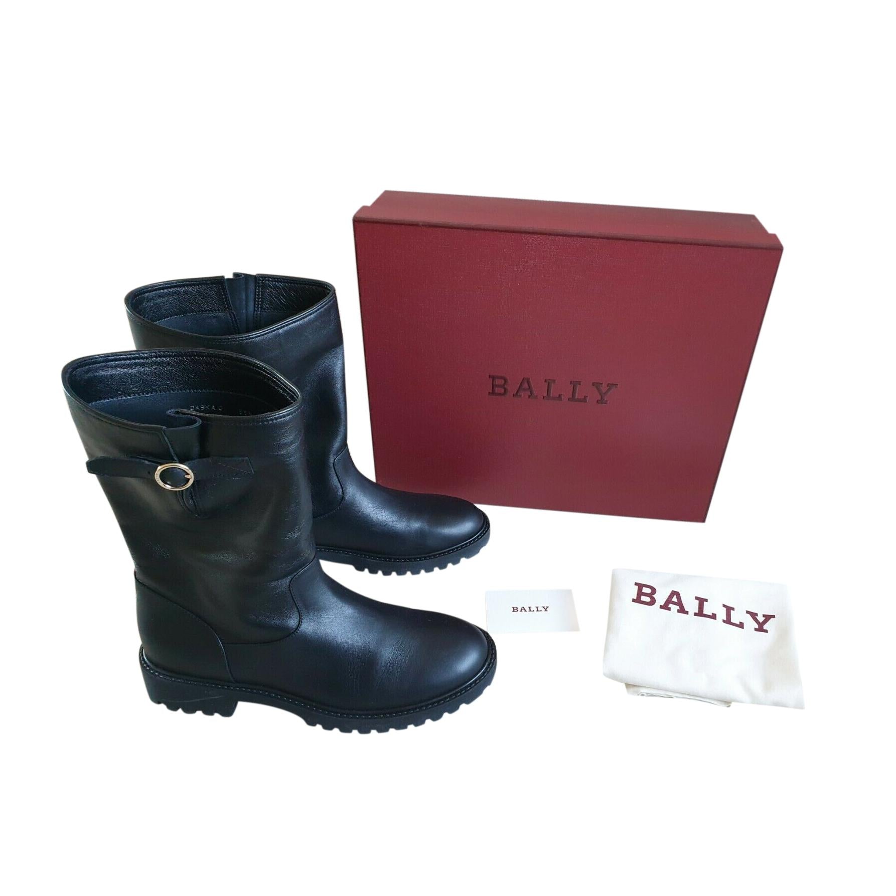 Bally Black Leather Daska Boots