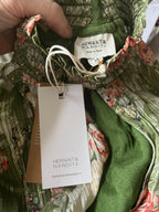 Green Plisse Floral Printed Dress