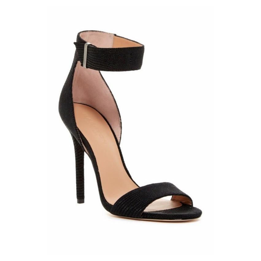 Halston Heritage Marley Embossed Black Sandals