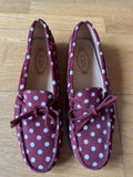 Polka Dot Suede Driving Mocassins