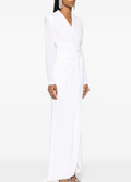 Talbot Runhof Draped Crepe Maxi Dress