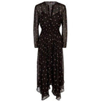 Make Black Printed Chiffon Ramini Dress