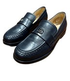 Chanel Navy Leather Moccasins