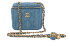 Chanel Blue Denim Coco Crush Vanity Bag