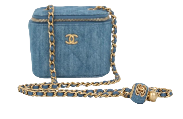 Chanel Blue Denim Coco Crush Vanity Bag