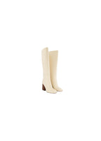 Ivory Leather OTK Boots