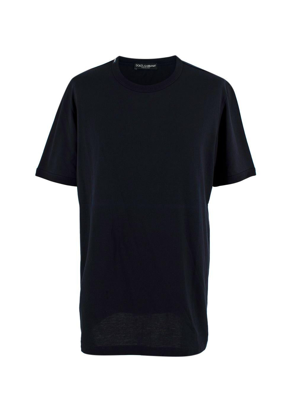 Crew Neck Black Cotton T-Shirt