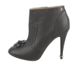 Chanel Grey Ankle Boots with Floral Applique Detail