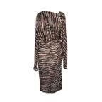 Tom Ford Zebra Print Draped Silk Midi Dress