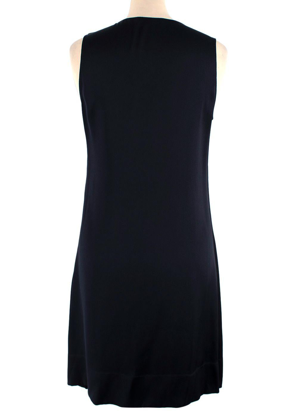 Celine Black Silk Contrast-lapel Mini Dress