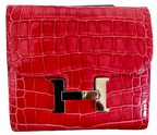 Hermes Geranium Shiny Alligator Constance Wallet
