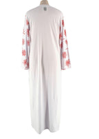 Rosie Assoulin White Floral Detail Long Sleeve T-Shirt Dress