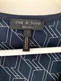 Rag & Bone Navy Printed Sleeveless Top