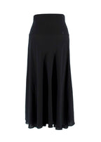 Chanel Black Floaty Silk Midi Skirt