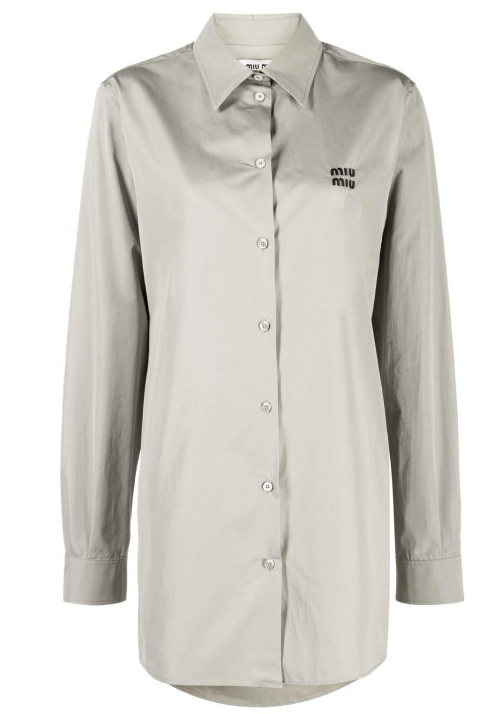 Miu Miu Grey Logo Detail Shirt