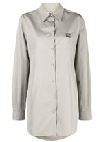 Miu Miu Grey Logo Detail Shirt