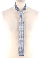 Gutteridge White & Blue Marl Knitted Tie